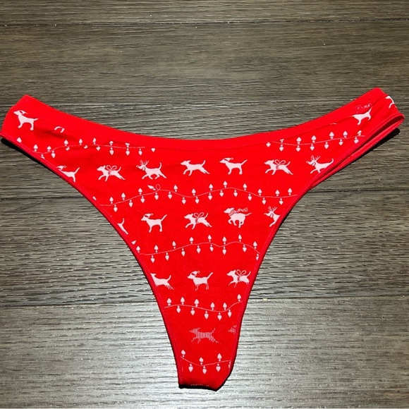 NWT Victoria’s Secret PINK High Leg Low Rise Thong Red Panties XL - Picture 1 of 7